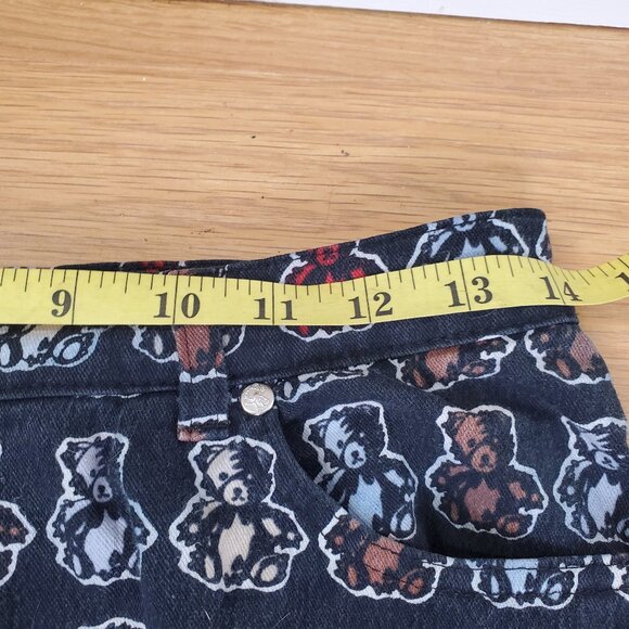 Ernest Le Gamin All Over Teddy Bear Slim Straight Mid Rise Jeans 28W/29L - Picture 5 of 16